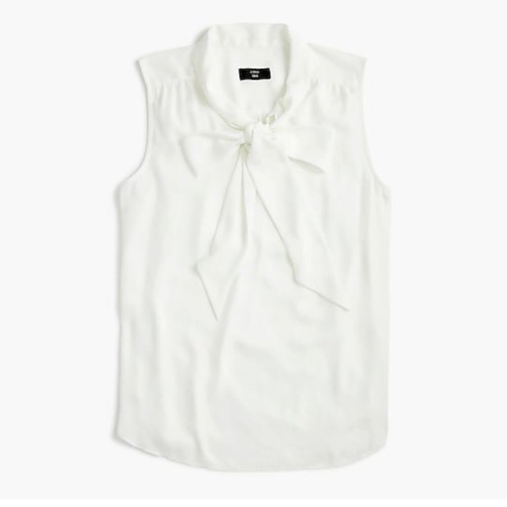 JCrew drapey tie-neck top small petite
